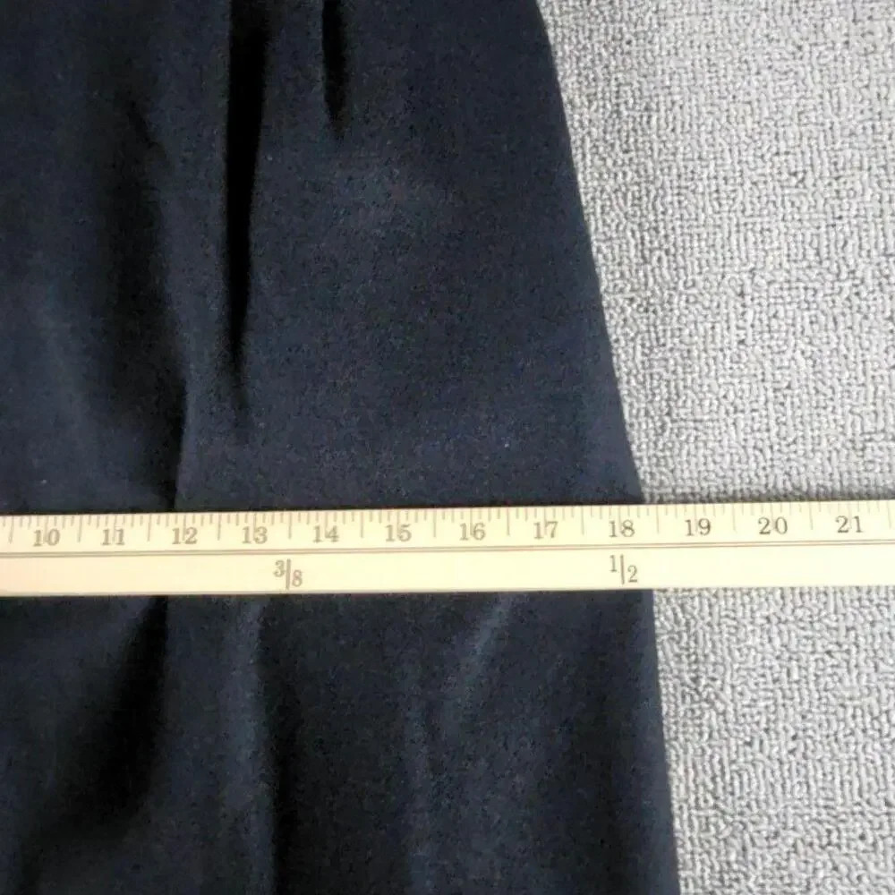 Vntg Sag Harbor Skirt Womens 8 Black Wool Straight Midi Lined Pockets Career